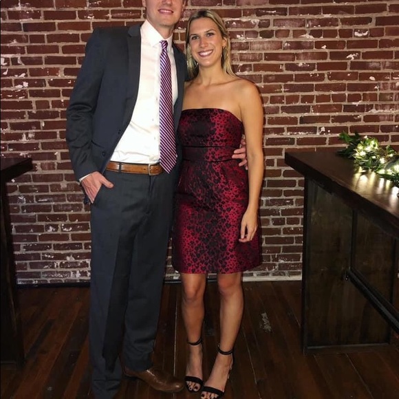 Red Leopard Holiday Dress! Perfect for Winter Wedding or Holiday Party! - Picture 1 of 1